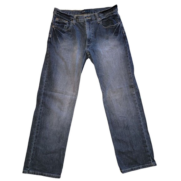 Pronto Uomo Straight Leg Mens Blue Jeans Size 32x30 Medium‎ Wash Denim Cotton - Picture 1 of 10